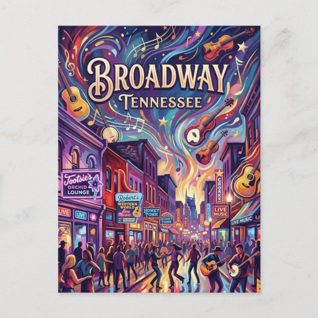 Broadway Tennessee Vykort (Framsida)