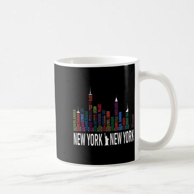 Broadway Theaters New York Skyline  Kaffemugg (Höger)