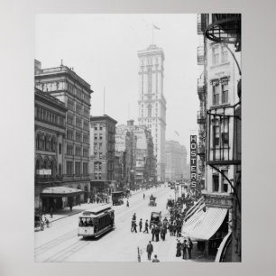Broadway & Times-Byggnad (en gång i fyrkant) Poster