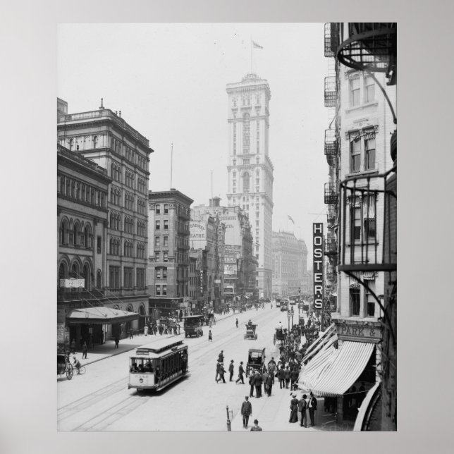 Broadway & Times-Byggnad (en gång i fyrkanten) Poster (Framsidan)