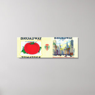 Broadway tomat LabelSt. Louis MO Canvastryck