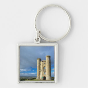 Broadway Tower, Nära Broadway, Worcestershire Fyrkantig Silverfärgad Nyckelring