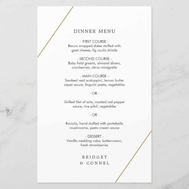 Broar Geometric Modern Bröllop Menu (Framsida)