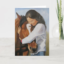 Broar och hennes Rädding Horse Art Greeting Card Kort