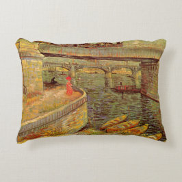 Broar över Seine, Asnieres av Vincent van Gogh Prydnadskudde