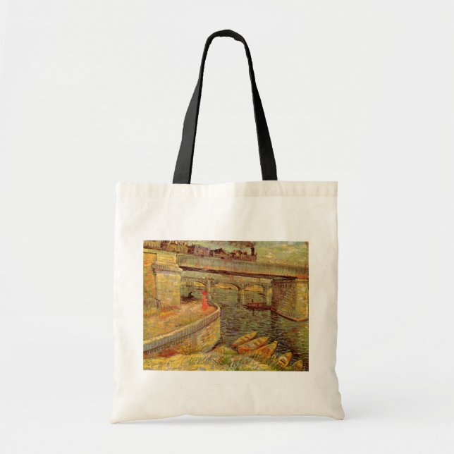 Broar över Seine, Asnieres av Vincent van Gogh Tygkasse (Framsidan)