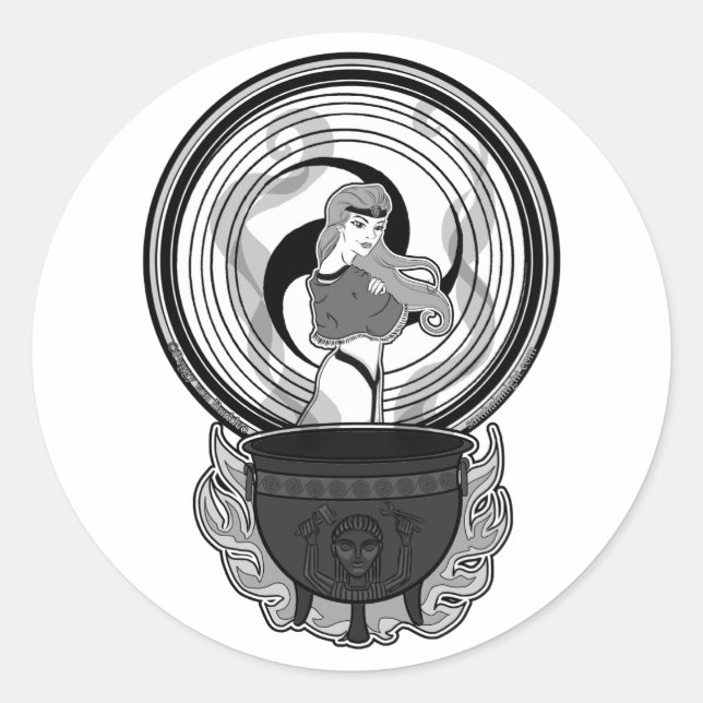 Broar Stickers Runt Klistermärke (Framsida)