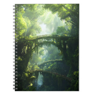 Broar vid Emerald Canopy - Lush Forest Fantas Anteckningsbok