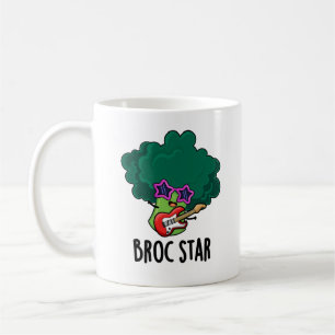 Broc Star Funny Brocolli Rockstjärna Pun Kaffemugg