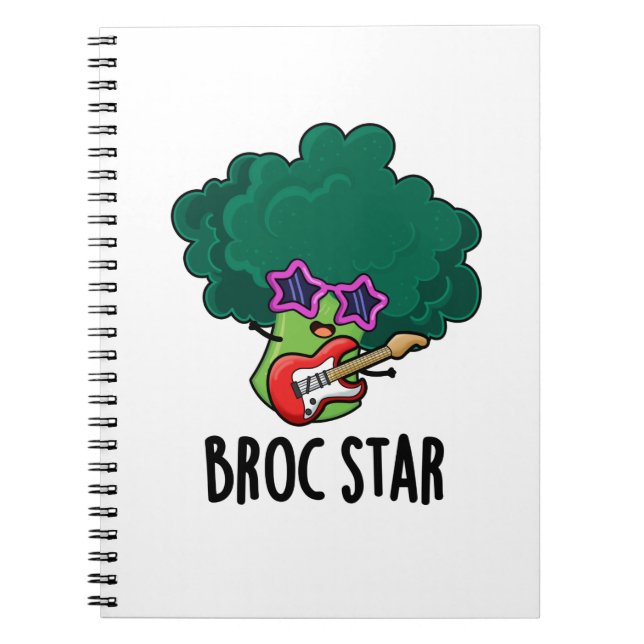 Broc Star Rolig Broccoli Rockstjärna Puns  Anteckningsbok (Framsidan)