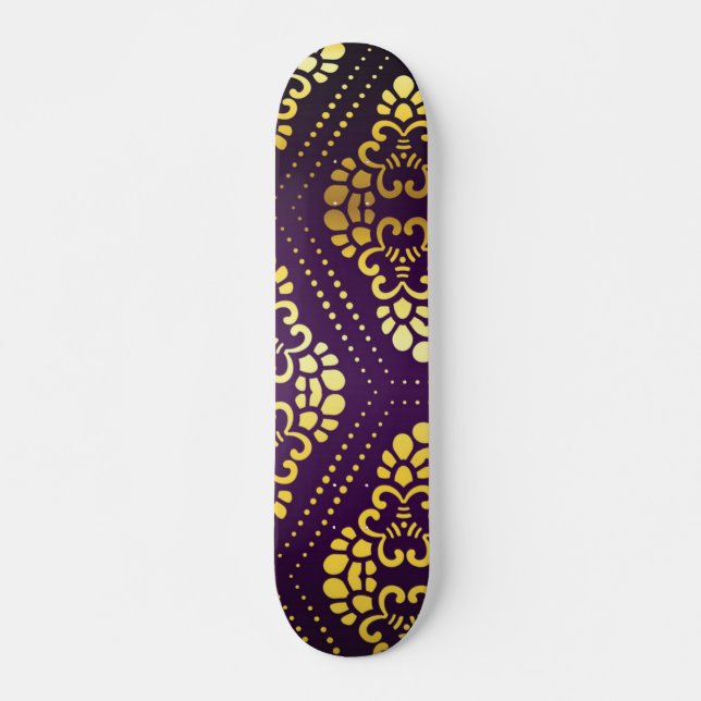 Brocade mönster mini skateboard bräda 18,5 cm (Framsida)