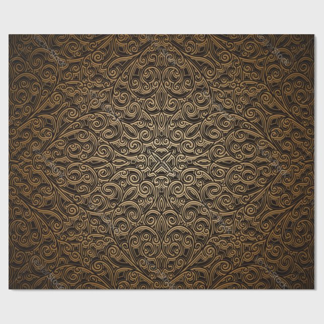 Brocade pattern presentpapper (Platt)