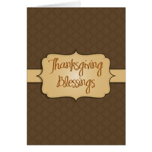 Brocade Thanksgiving Blessings Hälsningskort