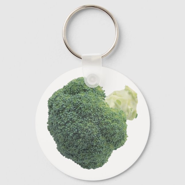 Broccoli 2,25-tums Basic-knappstangentkedja Nyckelring (Framsida)