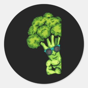 Broccoli Älskare Hälsosamma Grönsaker Gym Fitness Runt Klistermärke