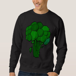 Broccoli är listig Roligt Graphic Vegetable Lång Ärmad Tröja