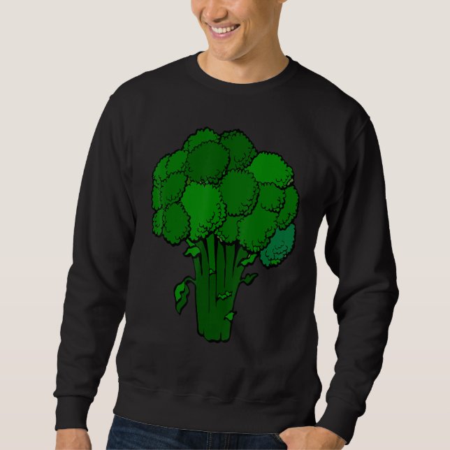 Broccoli är listig Roligt Graphic Vegetable Lång Ärmad Tröja (Framsida)