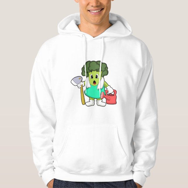 Broccoli as Farmer med Watering-burk Hoodie (Framsida)