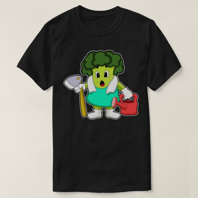 Broccoli as Farmer med Watering-burk T Shirt (Design framsida)