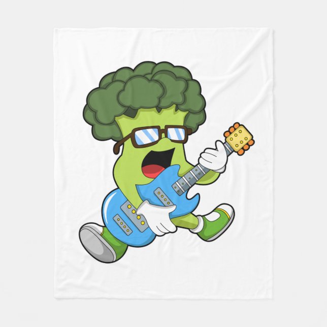 Broccoli as Musician med Guitar Fleecefilt (Framsidan)