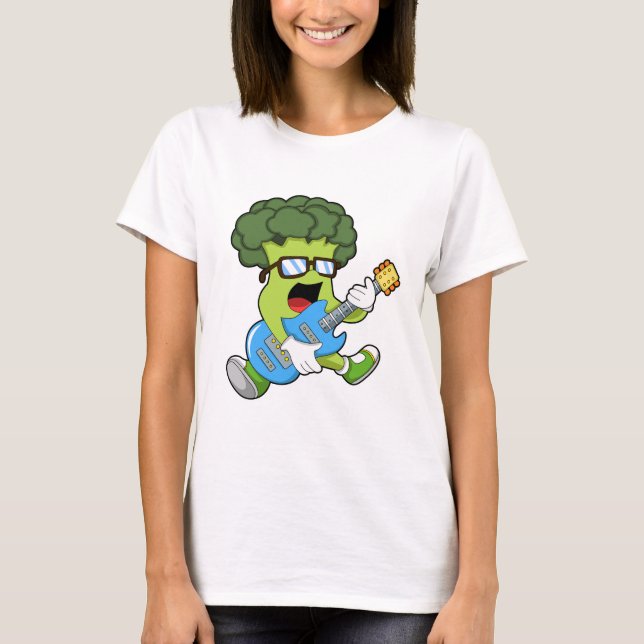 Broccoli as Musician med Guitar T Shirt (Framsida)