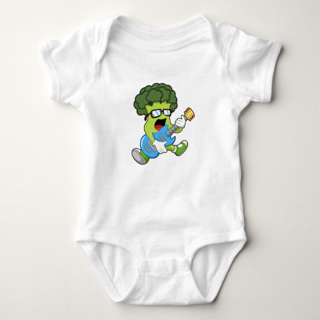 Broccoli as Musician med Guitar T Shirt (Framsida)