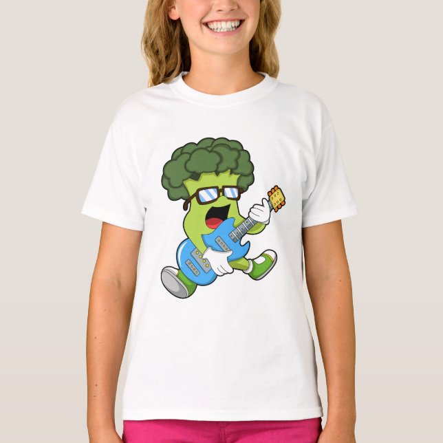 Broccoli as Musician med Guitar T Shirt (Framsida)