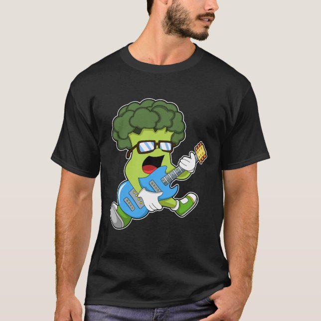 Broccoli as Musician med Guitar T Shirt (Framsida)