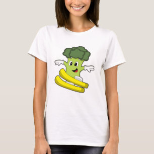 Broccoli as Skier med Ski T Shirt