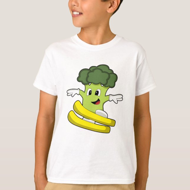 Broccoli as Skier med Ski T Shirt (Framsida)