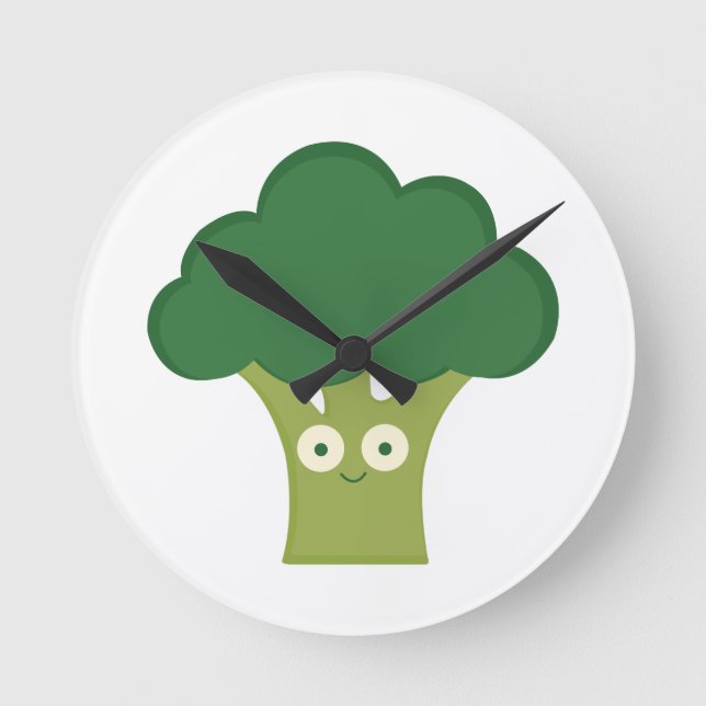 Broccoli-bas Rund Klocka (Framsida)