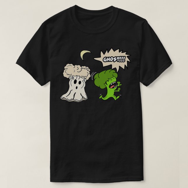 Broccoli Cauliros Ghost Vegetarian Vegan T Shirt (Design framsida)