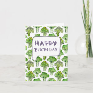 Broccoli - (customisable) grattis på födelsedagen, kort
