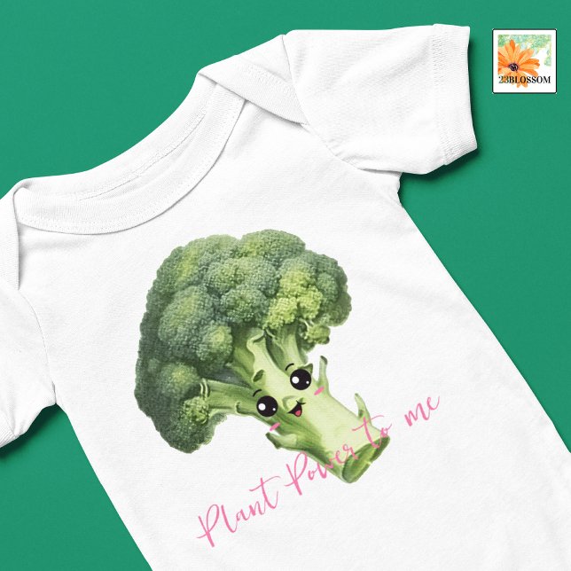 Broccoli editable vegan baby lustig utrustning t shirt (Skapare uppladdad)