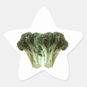 Broccoli Flowerets Bright-Grönt Stjärnformat Klistermärke