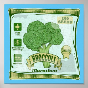 Broccoli Frö som odlar grönsaker Poster
