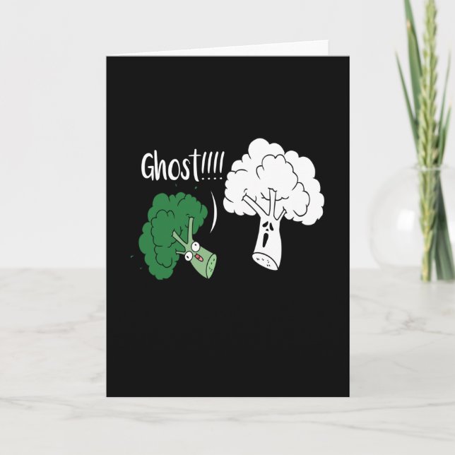 Broccoli Ghost Vegan Vegan Vegetables Kort (Framsida)