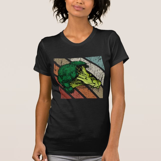 Broccoli Gift Retro Vegan Food Vegetables Broccoli T Shirt (Framsida)