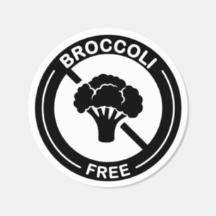 Broccoli Gratis Mat Allergi Företag Förpackning Runt Klistermärke