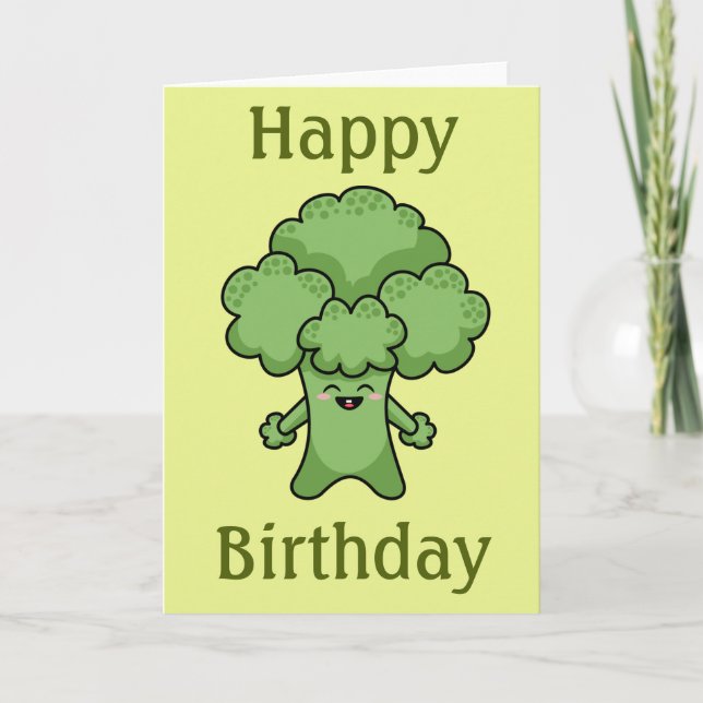 Broccoli Grattis på födelsedagen-kort Kort (Framsida)