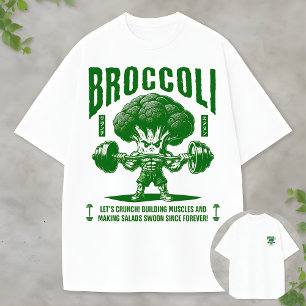 Broccoli Gym Hero Rolig Muskel Grönsak Design T Shirt