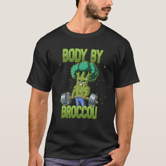 Broccoli Gym Weight Training Body By Broccoli T Shirt (Framsida)