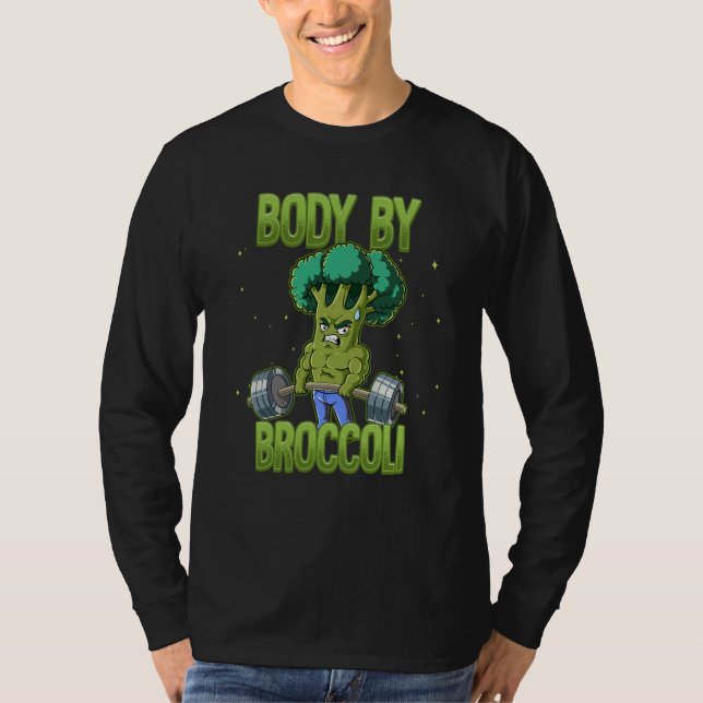 Broccoli Gym Weight Training Body By Broccoli T Shirt (Framsida)