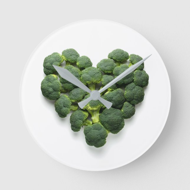 Broccoli Heart Rund Klocka (Framsida)