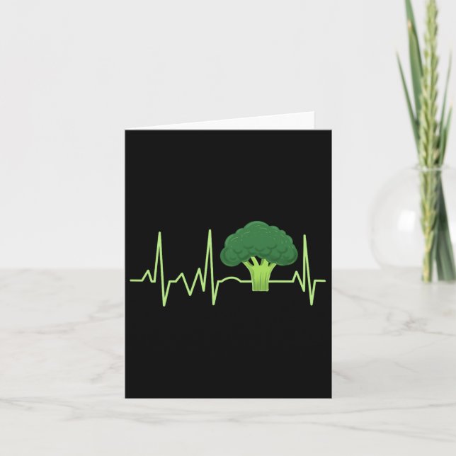Broccoli Heartslag Broccoli Älskare Gift Kort (Framsida)
