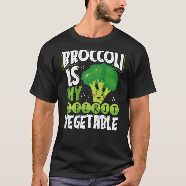 Broccoli Is My Spirit Vegetable Backprint Vegetabl T Shirt (Framsida)