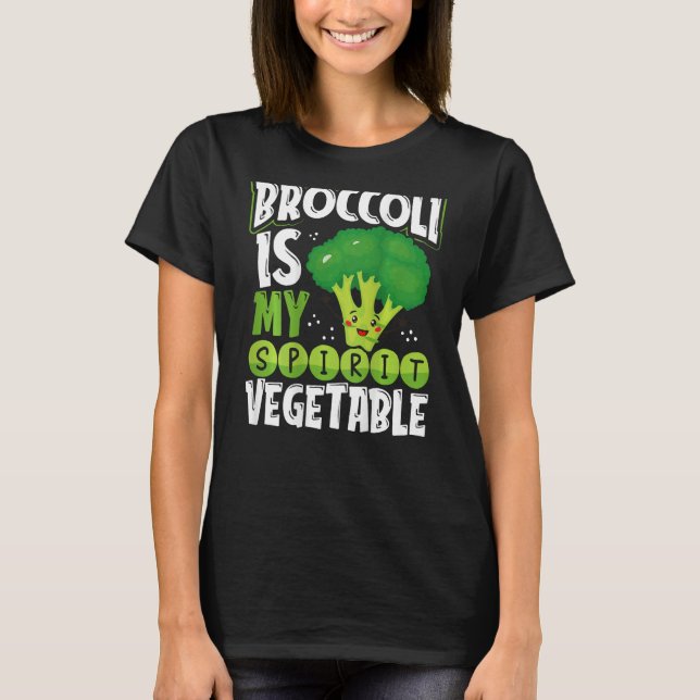 Broccoli Is My Spirit Vegetable Backprint Vegetabl T Shirt (Framsida)