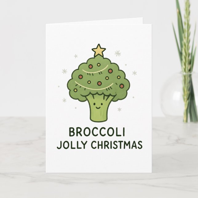 Broccoli Jolly Christmas - Funny Christmas Card Helgkort (Framsida)
