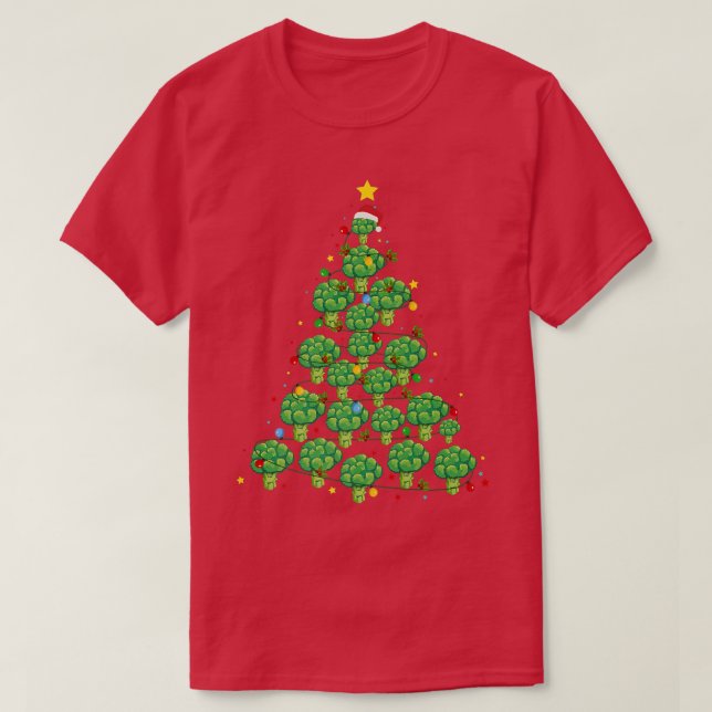 Broccoli Julgran Funny Broccoli Älskare Julafton T Shirt (Design framsida)