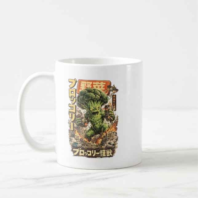 Broccoli Kaiju – Vegetable Apocalypse Kaffemugg (Vänster)